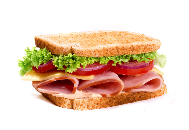 Healthy ham sandwich with cheese and tomatow - Foto, immagini