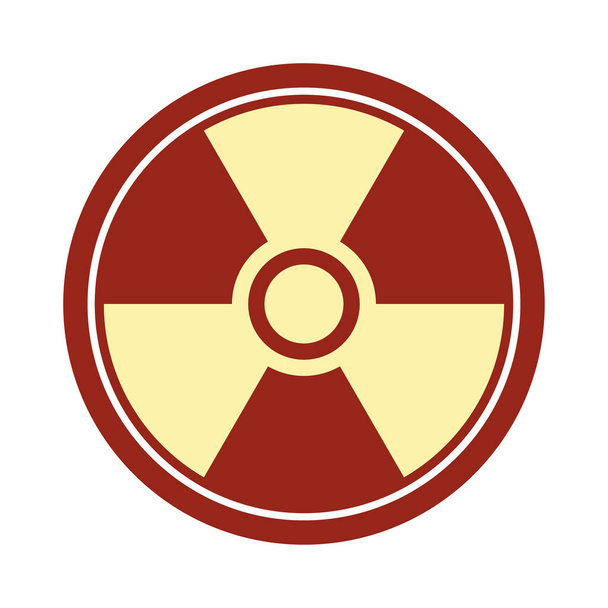 Disegno dell'illustrazione del vettore di avvertimento atomico di radioattività singola pericolosa - Vettoriali, immagini