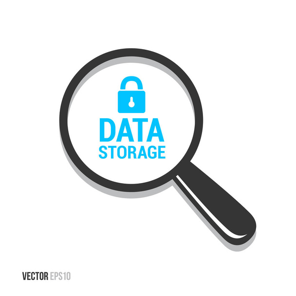 Data Storage Magnifying Glass Vector - Vector, Image