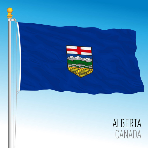 Територіальний та регіональний прапор Альберти, Канада, Північна Америка, векторна ілюстрація  - Вектор, зображення