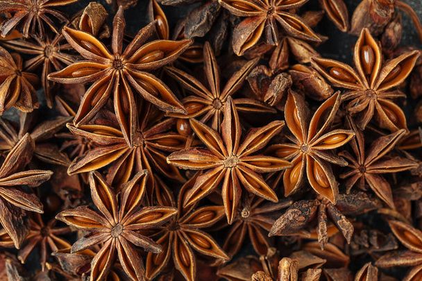 Star anise spice texture background - Photo, Image