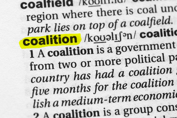 Zvýrazněné slovo koalice koncept a význam. - Fotografie, Obrázek