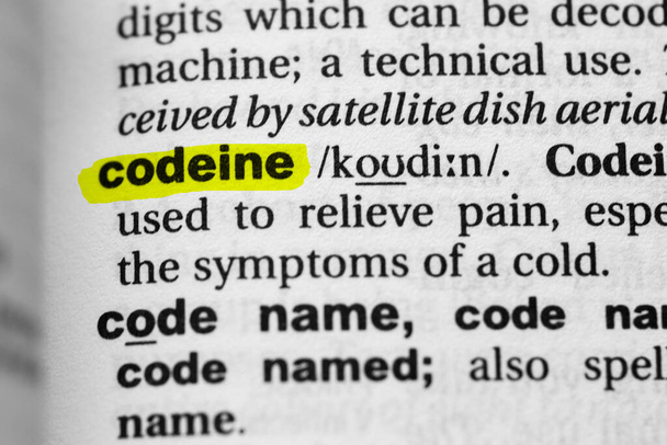 Mot mis en évidence concept et signification de la codéine. - Photo, image