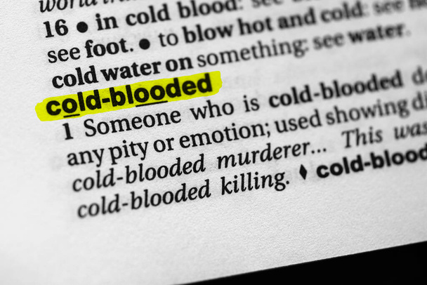 Palavra destacada conceito de sangue frio e significado - Foto, Imagem