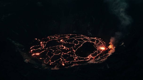 вид сверху Вулкан Килауэя в Национальном парке вулканов Гавайи на Большом острове. - Фото, изображение