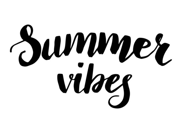 Hello summer quote. Handwritten lettering banner. Travel vector concept. - Vektor, kép