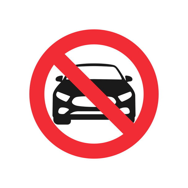 Prohibición de coches icono de vectores. Ningún coche ninguna señal de aparcamiento Vector ilustración EPS 10 - Vector, Imagen