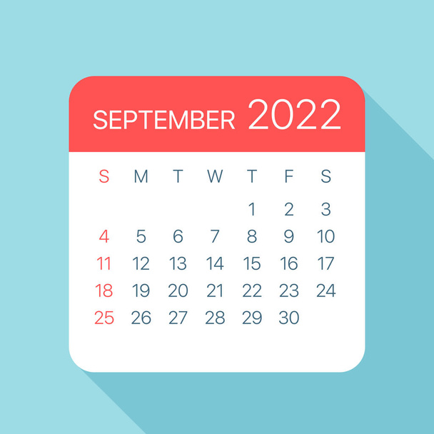 September 2022 Calendar Leaf - Illustration. Vector graphic page - Vector, Image