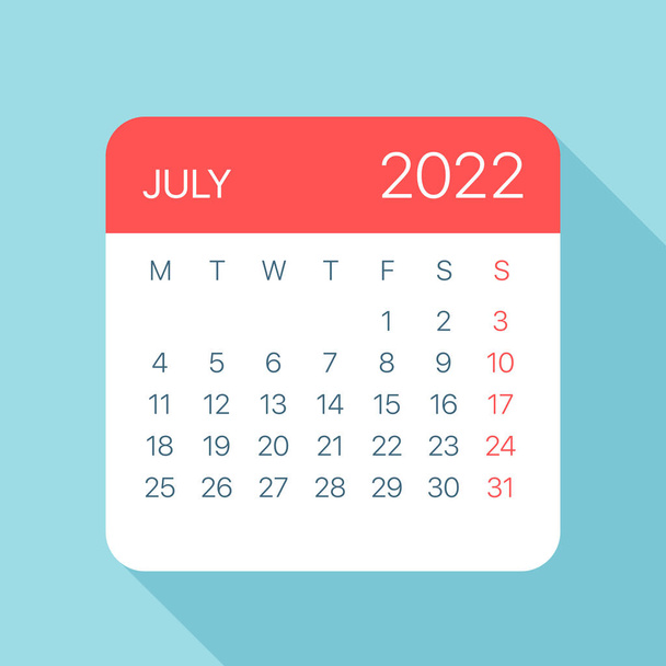 July 2022 Calendar Leaf - Illustration. Vector graphic page - Vector, Image