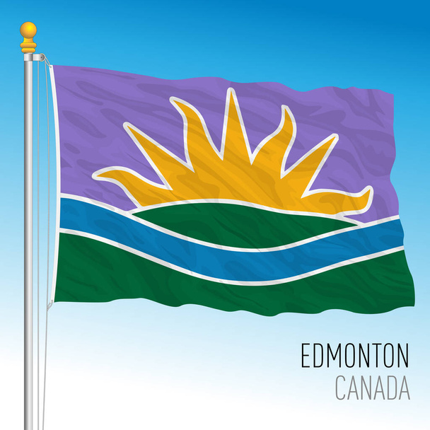 Edmonton City flag, nová šablona, Kanada, Severoamerická země, vektorová ilustrace - Vektor, obrázek