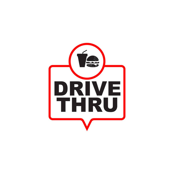 Drive thru tekst logo ontwerp vector template - Vector, afbeelding