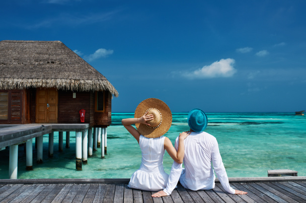 Couple on a beach  at Maldives - Photo, Image