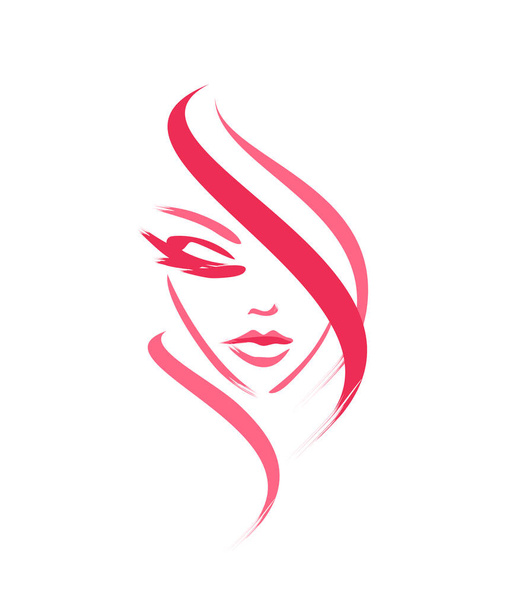 face female logo on white background - Vector, Imagen