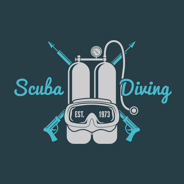 Scuba Diving Club Emblem or Logo design template.  - Vector, Image