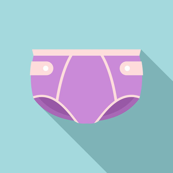 Newborn diaper icon, flat style - Вектор, зображення