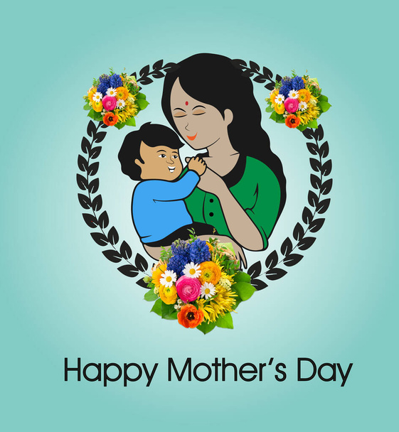 Muttertagsgrußkarte mit schönen Blütenblumen  - Foto, Bild