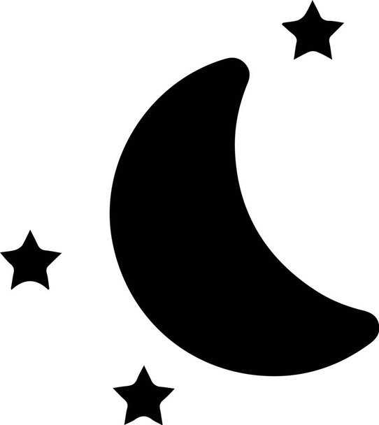 икона ночного сна луны в твердом стиле - Вектор,изображение