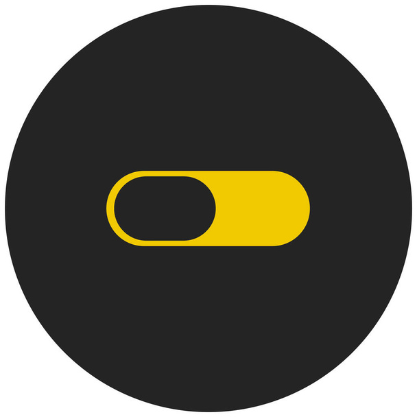power off power on swipe icon in badge style - Vector, Image