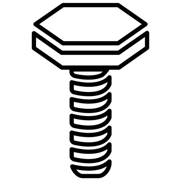 hardware screw screw tight icon in outline style - Vector, Image