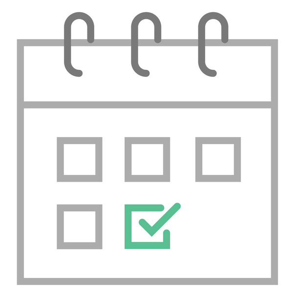 calendar date event icon in outline style - Vector, Image