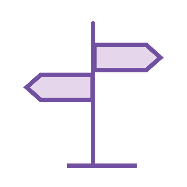 direction flèche direction panneau direction poteau icône dans le style de contour rempli - Vecteur, image