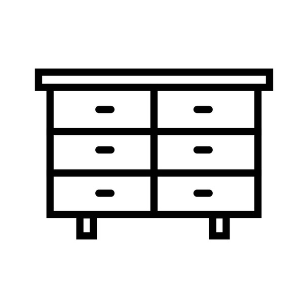 cupboard drawers furniture icon in outline style - Vecteur, image