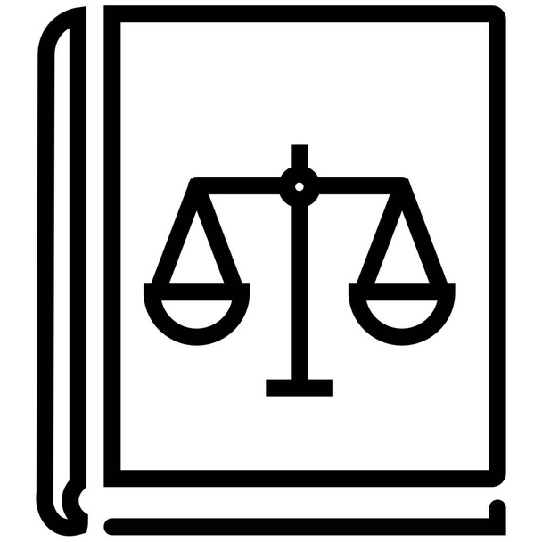 balance bank judgement icon in outline style - Vector, Image