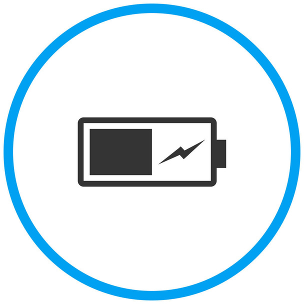 stav baterie nabití ikona v pevném stylu - Vektor, obrázek