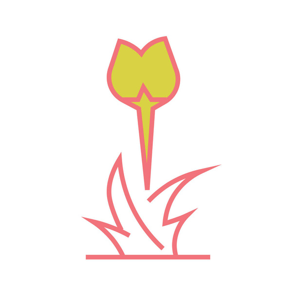 bloeitijd tuin icoon in gevulde-outline stijl - Vector, afbeelding