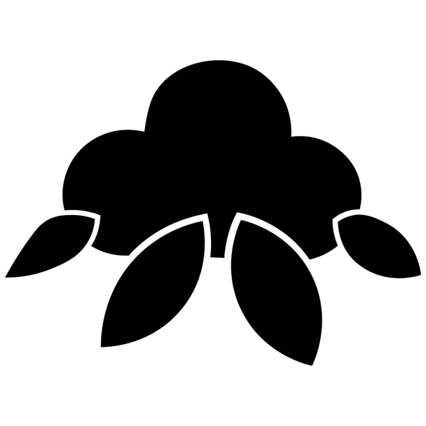 landbouw katoen bloem gewas pictogram in vaste stijl - Vector, afbeelding