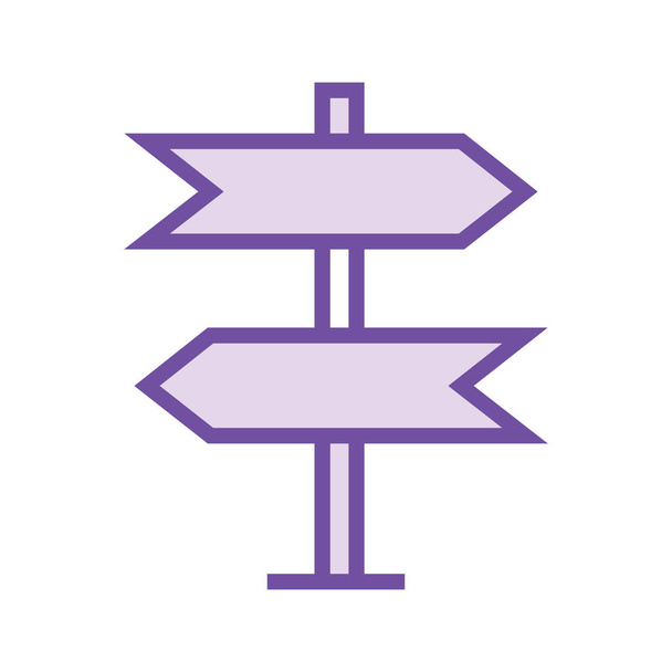 Richtungspfeil Richtung Brett Richtungspfeil-Symbol im ausgefüllten Umrissstil - Vektor, Bild
