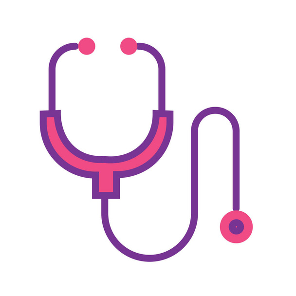 check-up médecin icône des soins de santé dans le style de contour rempli - Vecteur, image