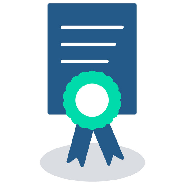 certificaat certificering contact icoon in platte stijl - Vector, afbeelding