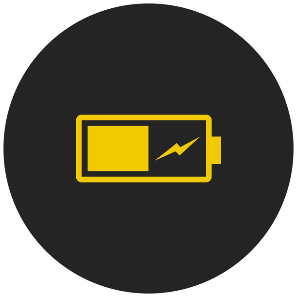 stan baterii ikona ładowania baterii w stylu odznaki - Wektor, obraz