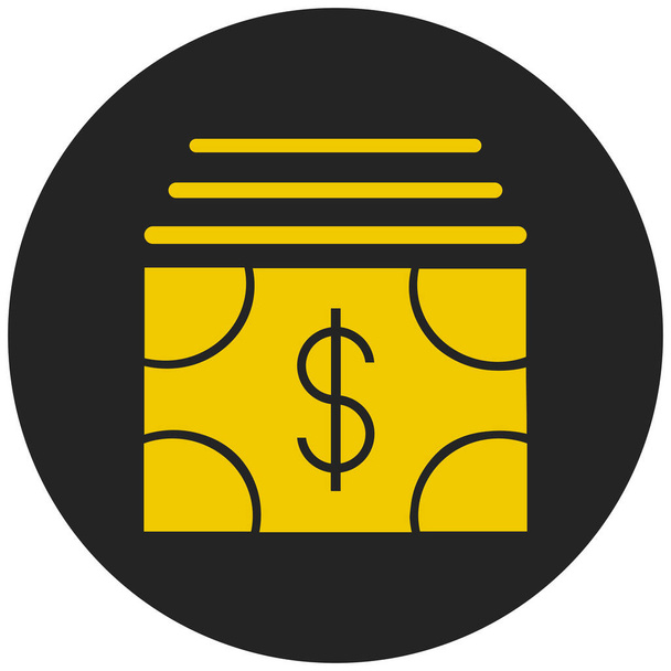 cantidad banco icono de efectivo en estilo plano - Vector, imagen