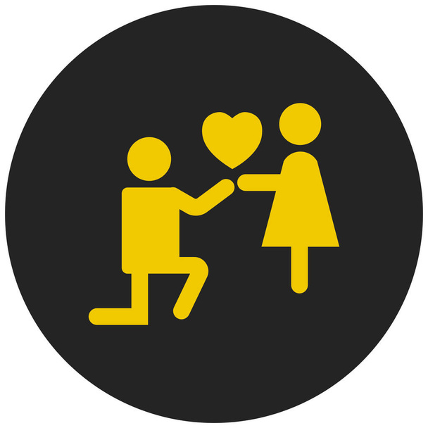 couple crush love icon in flat style - Vector, Image