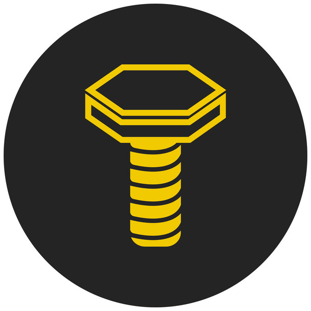 bold nail screw icon in flat style - Vector, Image