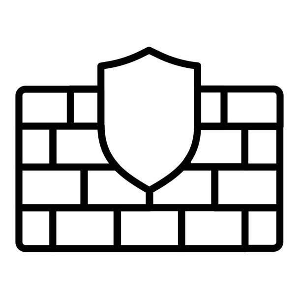 alerta icono de firewall antivirus en el estilo de esquema - Vector, Imagen