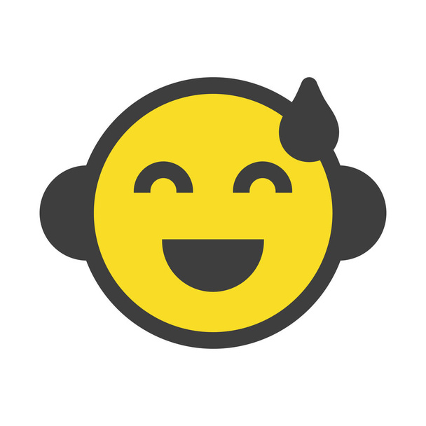 emoji emoticono feliz icono en estilo de contorno lleno - Vector, Imagen