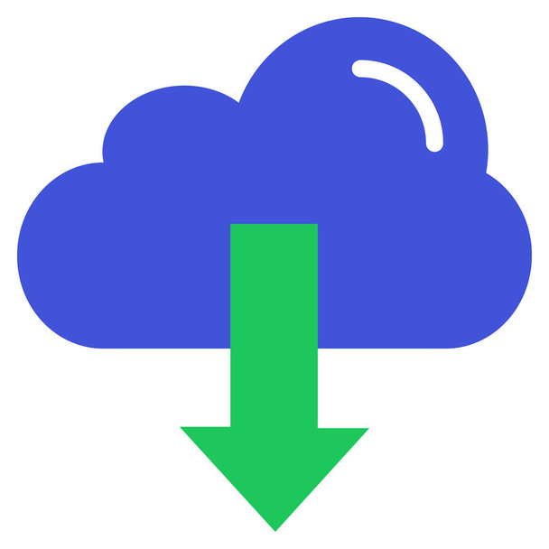 cloud computing télécharger importer icône dans le style plat - Vecteur, image