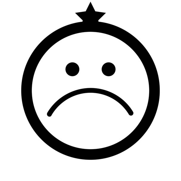 мрачные печальные улыбки иконка в стиле набросков - Вектор,изображение