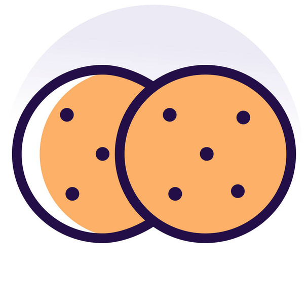 bakery biscuit biscuits icon in filled-outline style - Vector, Image