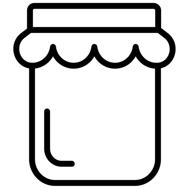 container food jar icon in outline style - Vektör, Görsel