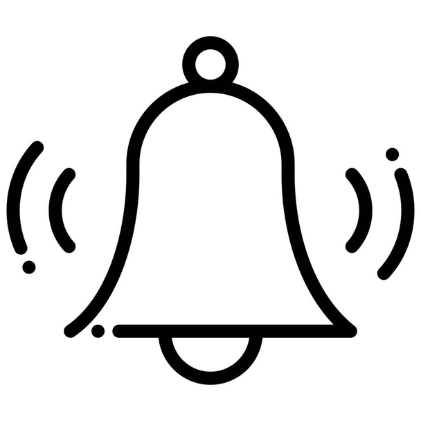 alarm alert bell icon in outline style - Vector, Image