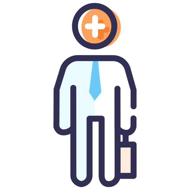 doctor healthcare hospital icon in filled-outline style - Vector, Image