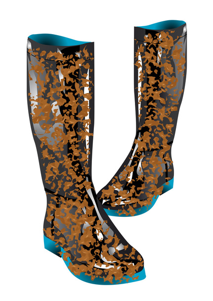 boots mud - Vector, Image