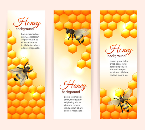 μέλισσα πανό κάθετη - Διάνυσμα, εικόνα