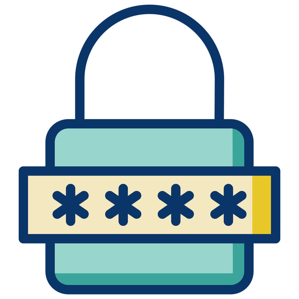 locked mobile locked mobile phone mobile security icon in filled-outline style - Vector, Image