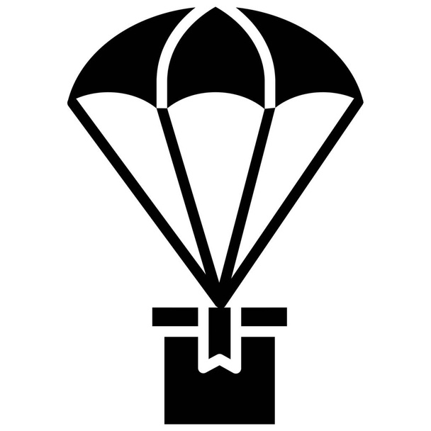dodávka vzduchu box dodávka služba ikona v pevném stylu - Vektor, obrázek