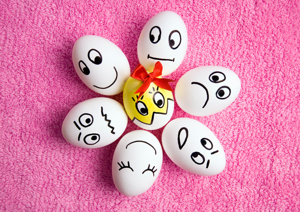 Funny Easter eggs - Foto, Imagem